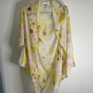 Calvin Klein Sheer Vintage Floral Print Shawl